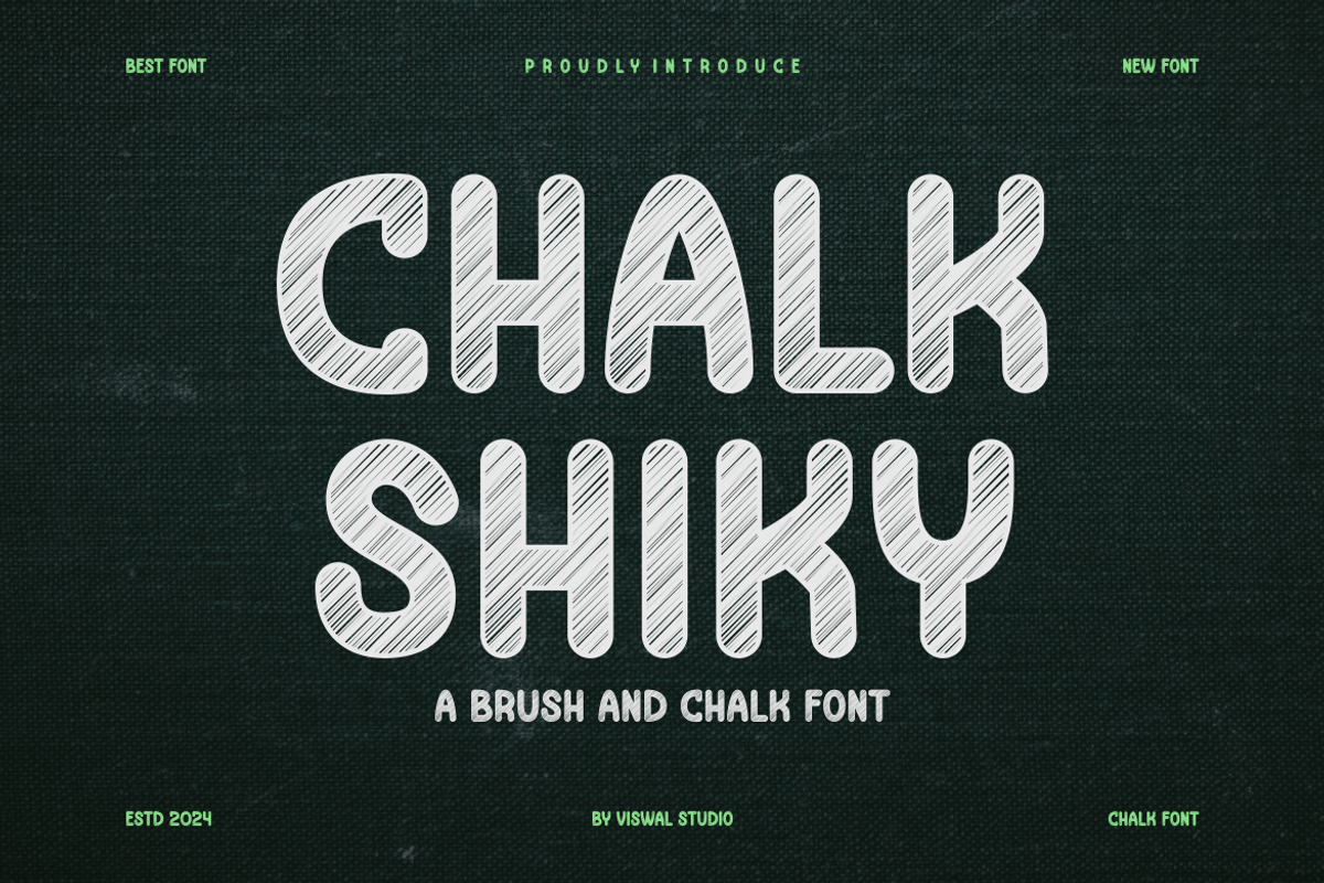 Chalk Shiky - Playful Font, a Handwritten Font by Viswal Studio (Photo 1 of 6)