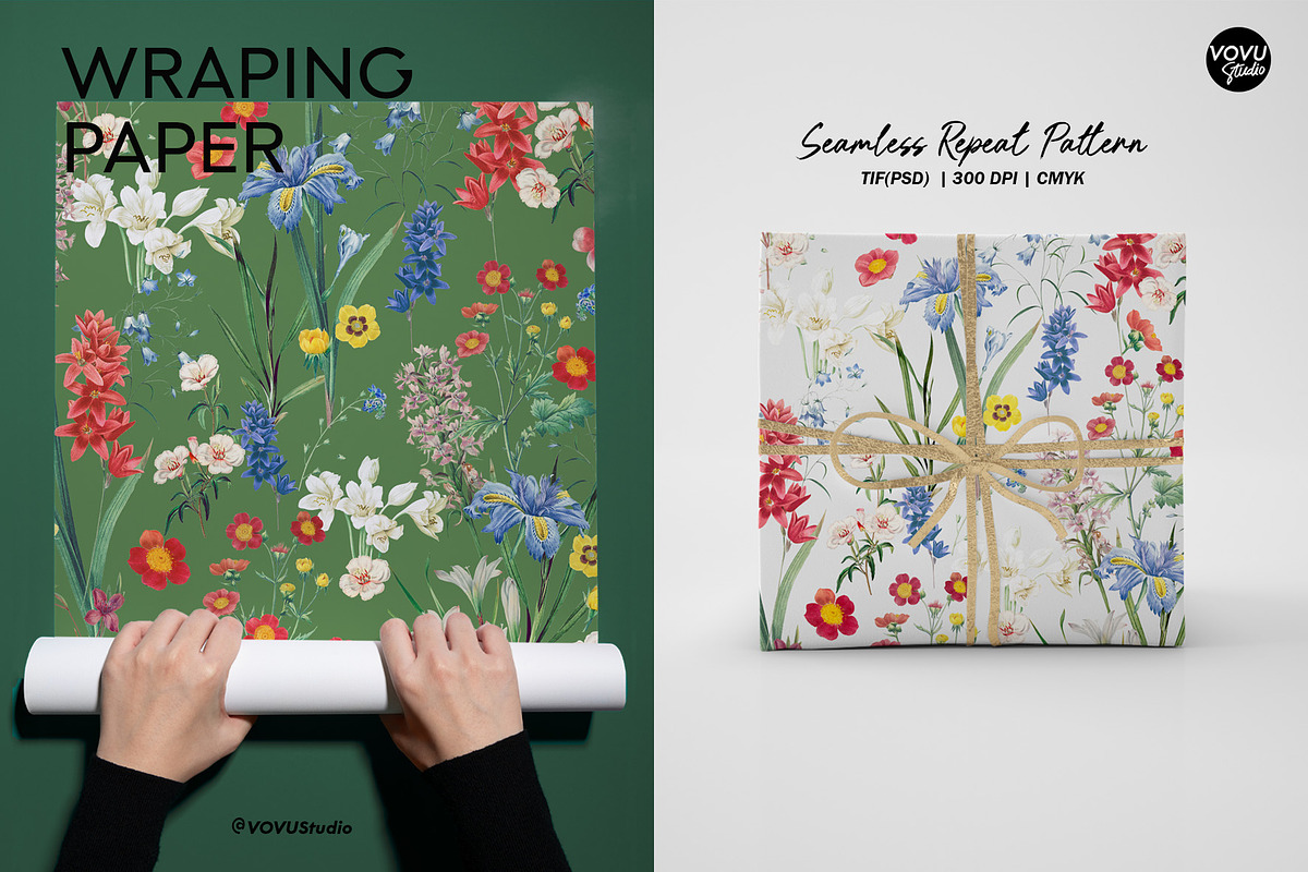 Summer flowers repeat pattern design, a Pattern Graphic by VOVU Studio (Photo 10 of 10)