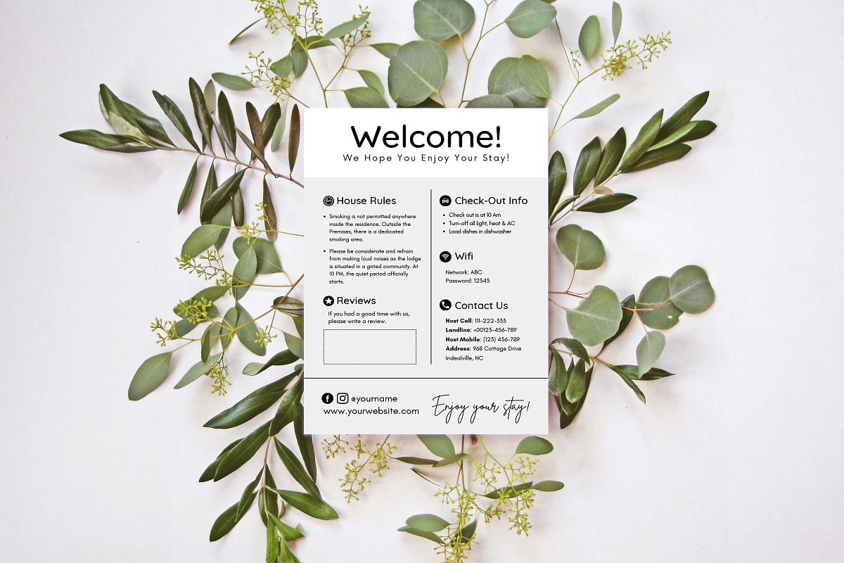 Airbnb Welcome Sign Template, a Templates & Theme by Snapybiz (Photo 5 of 10)