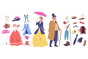 Victorian people accessories. 19th, an Object Illustration by Stock-Smart-Start