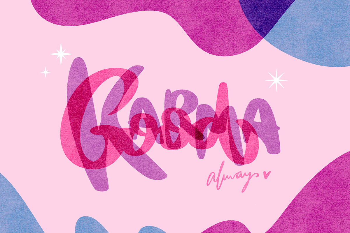 14 procreate riso lettering brushes, a Brush Add-On by laura.design (Photo 5 of 8)