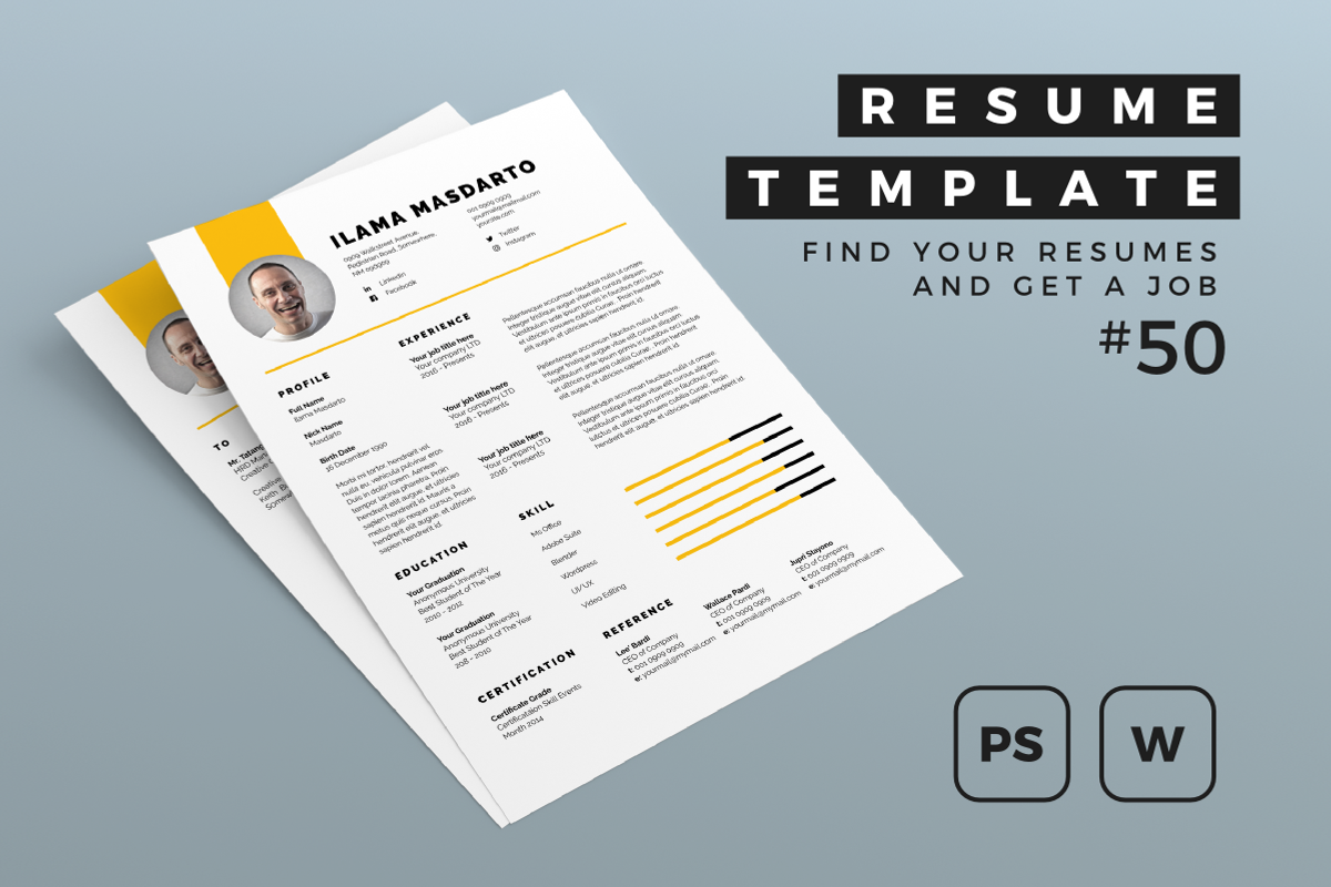 Resume 50, a Resume Template by graphicalcium (Photo 1 of 3)