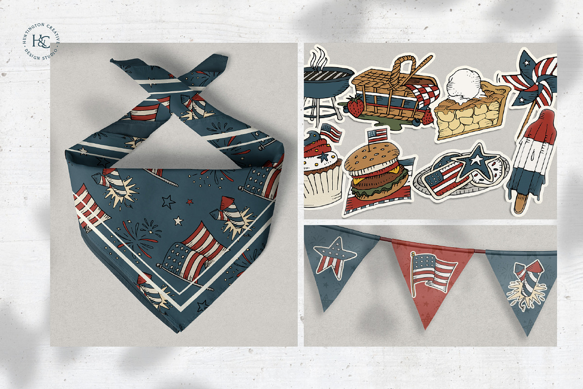 4th of July Hand Drawn Images, a Seasonal Illustration by H&C Drawings & Designs (Photo 13 of 15)