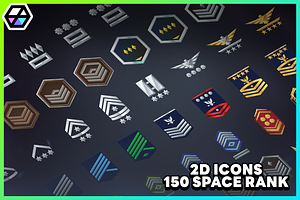 2D Icons - 150 Space Rank, a Solid Icon by LAYERLAB