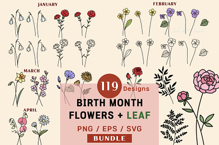 Birth Month Svg Bundle | Creative Market