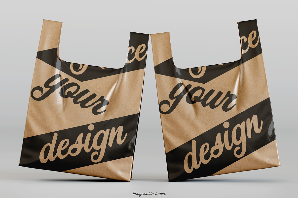 Brown Plastic bag mokcup bundles, a Packaging Mockup by Ambo Ampeng (Photo 10 of 19)
