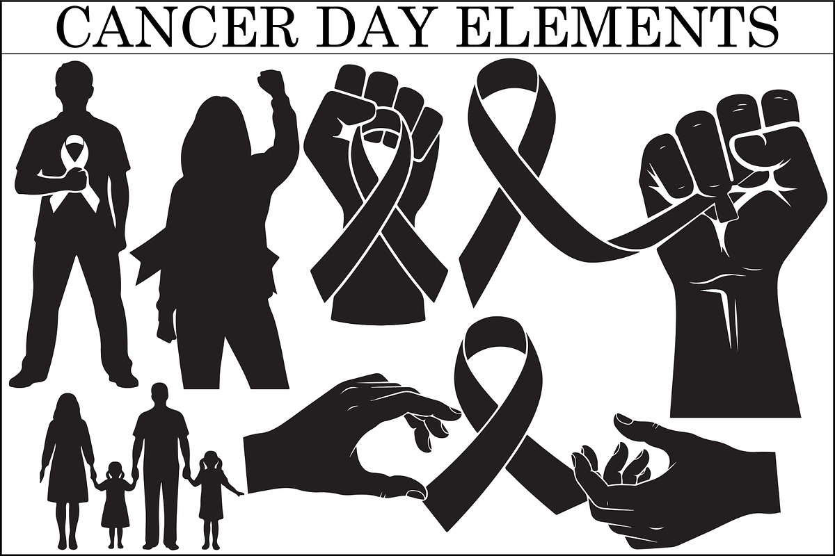 Cancer Awareness Day Silhouette Set, a Healthcare Illustration by balal (Photo 1 of 6)