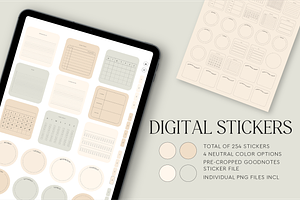 Neutral Planner Widgets Stickers