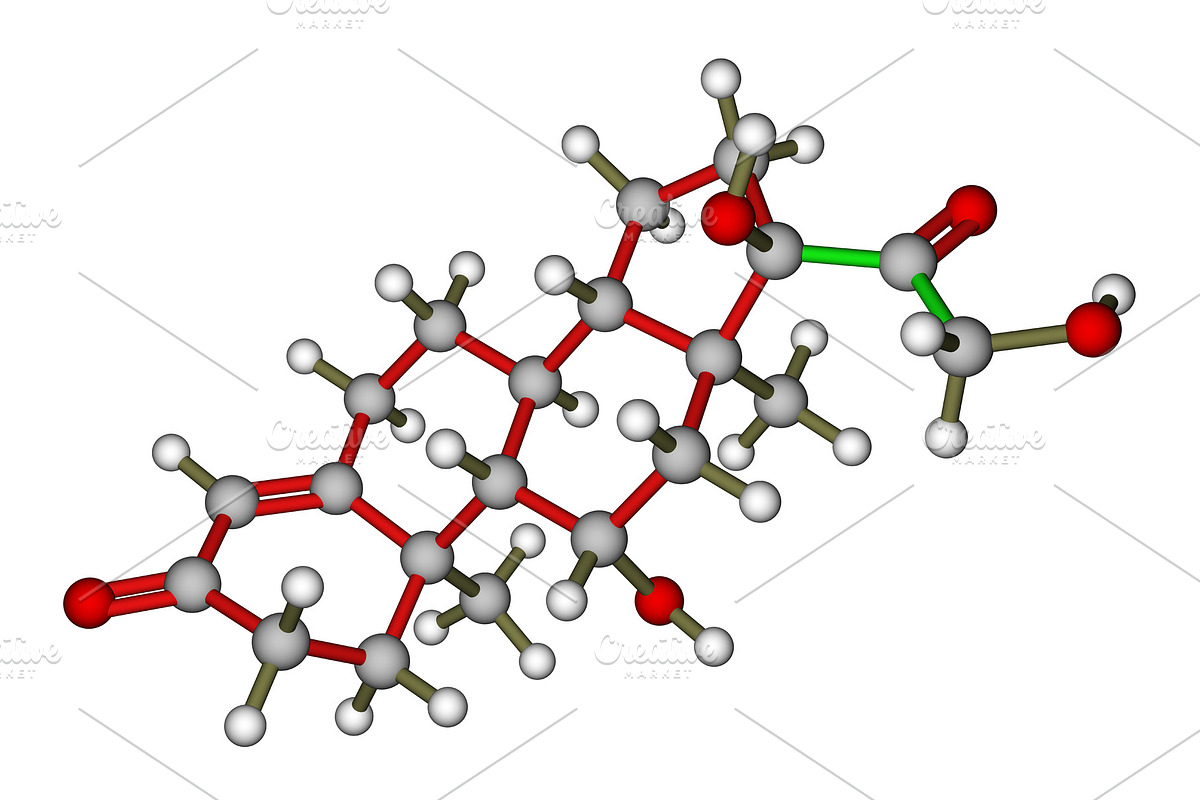 Cortisol molecule, a Healthcare Illustration by Leonid Andronov