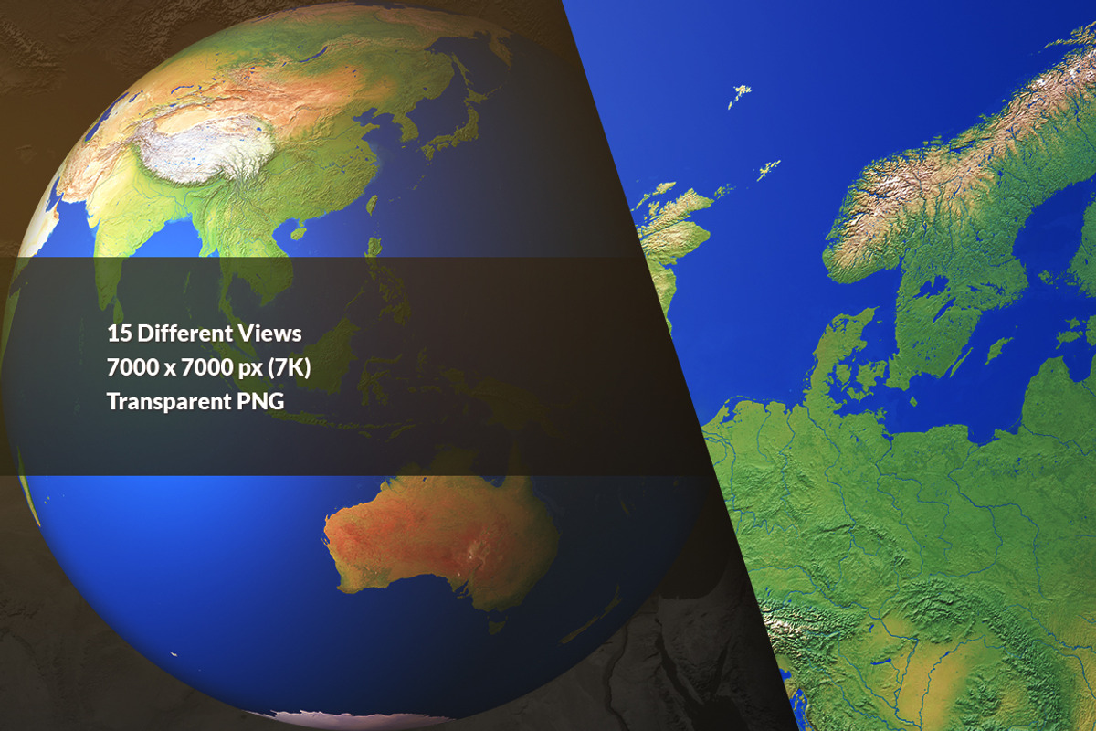 3D Earth Render Without Clouds, an Object Graphic by Artbeaut (Photo 2 of 4)