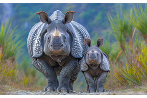 The female Great one-horned, an Animal Photo by ZinetroN