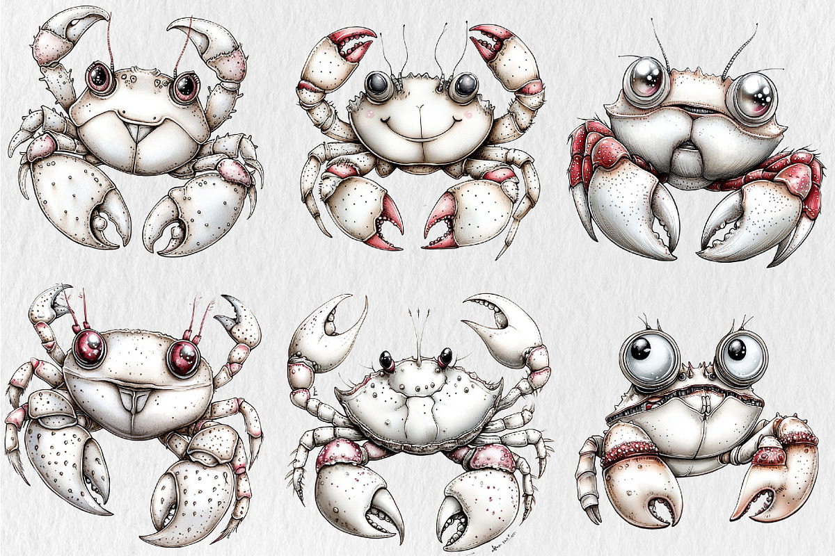 Whimsical Summer Crab Clipart, an Illustration by Rose Art (Photo 2 of 6)