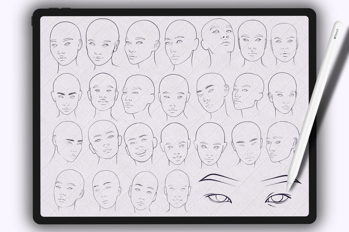 Asian Women Face Stamps Procreate, a Brush Add-On by Procreate Market (Photo 3 of 4)