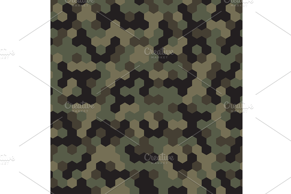 Hexagon Forest Camouflage seamless, a Texture Illustration by Vitamin