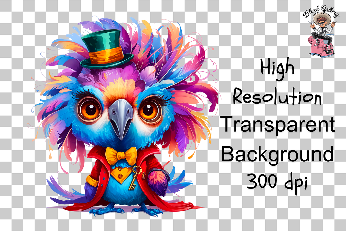 Quirky Parrot PNG Clipart Bundle, a Graphic by Clipart Bloom (Photo 11 of 15)