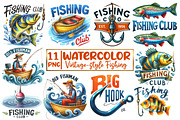 Vintage-style Fishing  PNG, an Illustration by Designworld (Thumbnail 1 of 7)