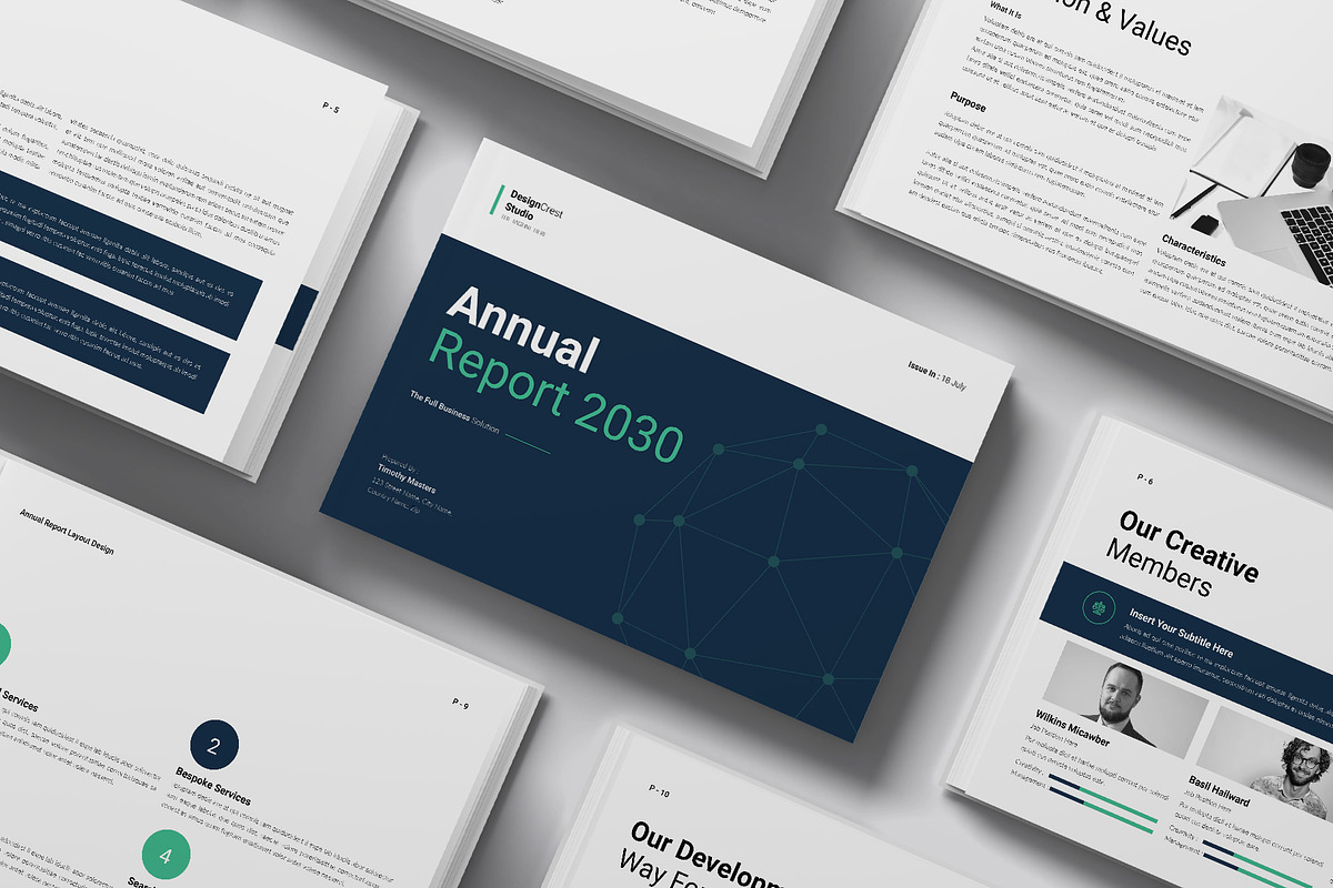 Annual Report Template Landscape, a Brochure Template by DesignCrest (Photo 11 of 13)