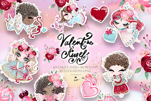 Valentine Cupid Angels Illustrations, a Seasonal Illustration by KaramfilaS