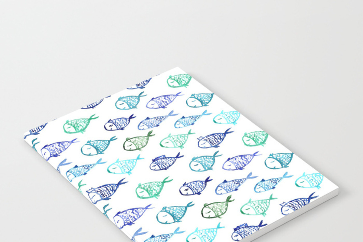 Watercolor fish pattern, a Pattern Graphic by Katerina Tova (Photo 2 of 3)