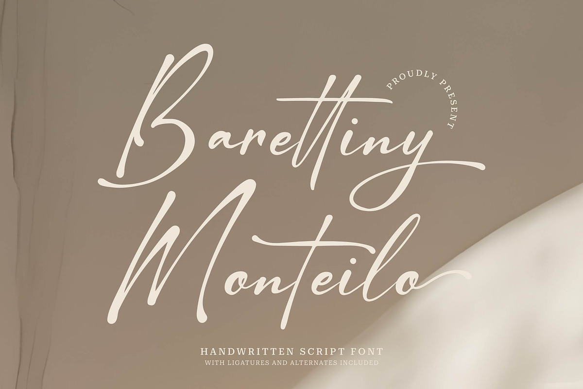 Barettiny Monteilo | Script Font, a Script Font by Denustudios (Photo 1 of 14)