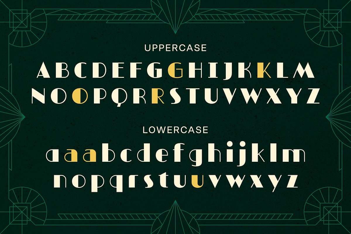 Grystond - Modern Retro Art Deco, a Sans Serif Font by Typia Nesia (Photo 2 of 14)