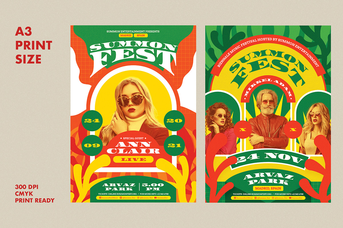 Creative Festival Poster Templates, a Flyer Template by Bornx Design (Photo 2 of 8)