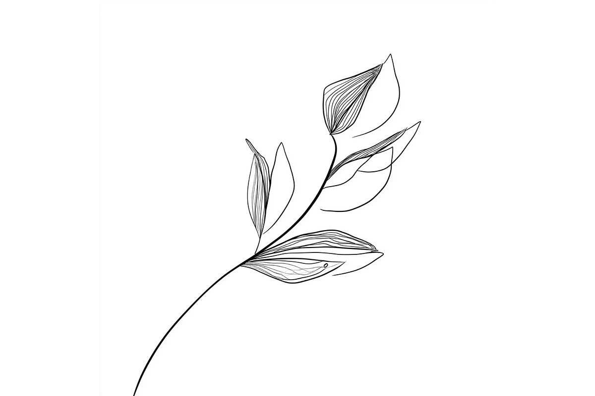Prompt Botanical Line Art Flower, a Decorative Illustration by Creative design (Photo 3 of 7)