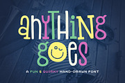 Anything Goes Font, a Sans Serif Font by Denise Chandler (Thumbnail 1 of 7)