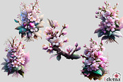 Cherry Blossom Sakura Flowers, a Seasonal Illustration by EdeniaArtStudio (Thumbnail 5 of 8)