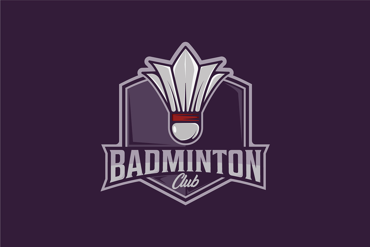 shuttlecock of badminton emblem logo, a Branding & Logo Template by zyxroun shop