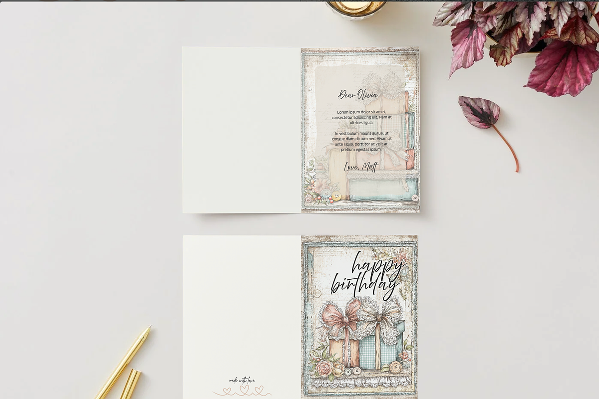 Vintage Customizable Birthday Card preview 5