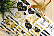 Valentine's Day Black & Gold Clipart, an Illustration by MyClipArtStore (Thumbnail 1 of 7)