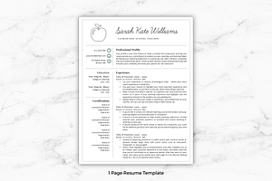 Teacher Resume/CV Template - Sarah