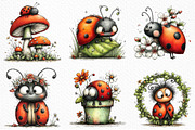 Whimsical Spring Ladybug Clipart, an Illustration by Craft Nest (Thumbnail 5 of 8)