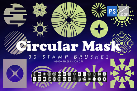 Circular Masks Photoshop Brushes, a Brush Add-On by ArtistMef