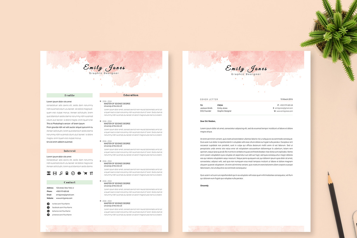 2 Page Resume & CoverLetter Template, a Resume Template by Showy68 Template (Photo 3 of 6)