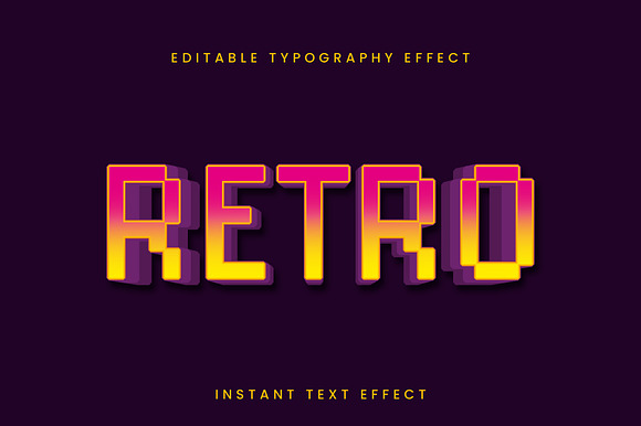 Retro Pixel Gradient Text Effect preview 3