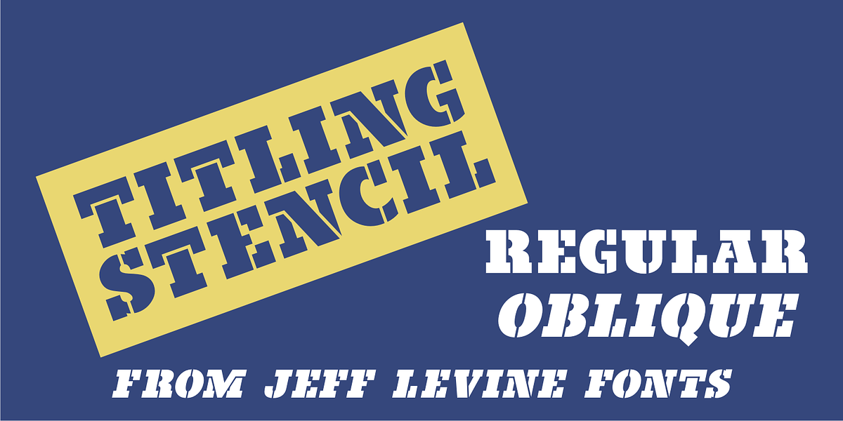 Titling Stencil JNL, a Serif Font by Jeff Levine Fonts