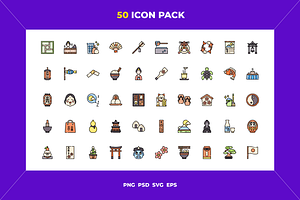50 Japanese new year icons, an Icon by Wencory