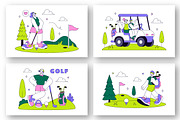 10 Golf Sport Vector Illustration, a Sport Illustration by denayunebgt (Thumbnail 3 of 4)