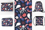 Cat Halloween seamless patterns, a Pattern Graphic by Alenkakarabanova (Thumbnail 3 of 4)