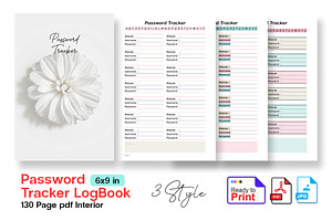 Password Tracker Lob Book Design, a Stationery Template by Graphic Template