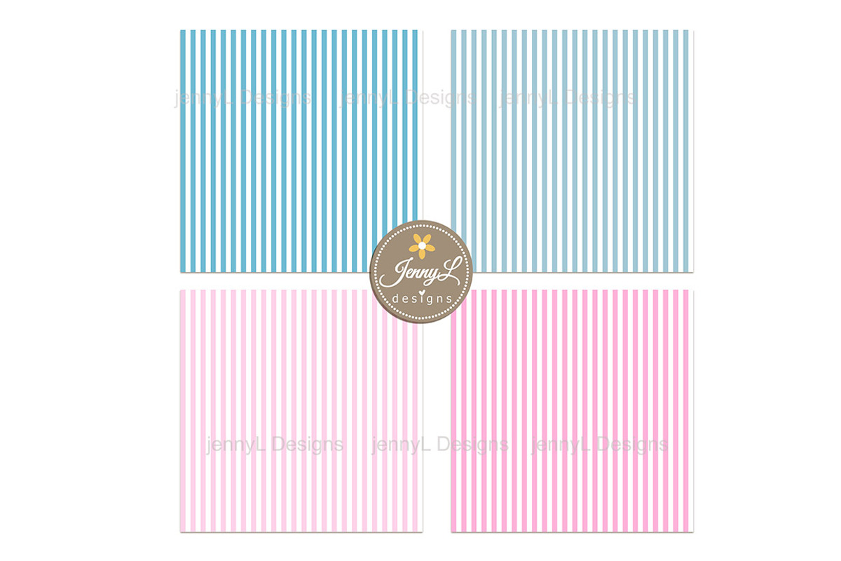 Pastel Stripes Digital Papers, a Pattern Graphic by JennyL Designs (Photo 4 of 6)