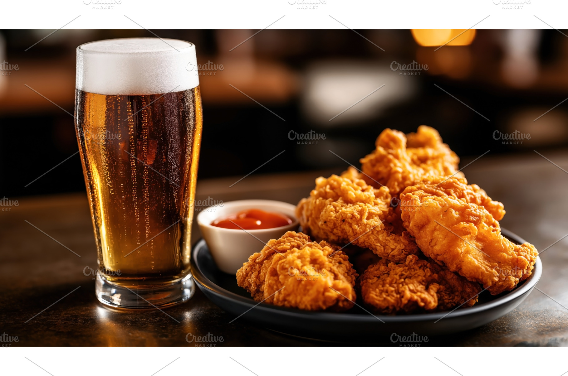 Glass of cold beer with frothy head, a Food & Drink Photo by Sergey Kotenev