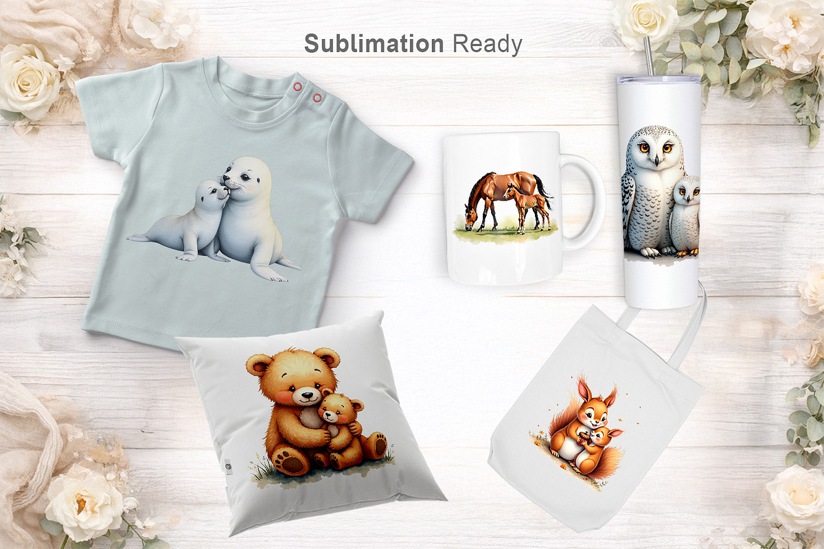 Mom and Baby Animal Sublimation, an Illustration by Artnoy (Photo 6 of 8)