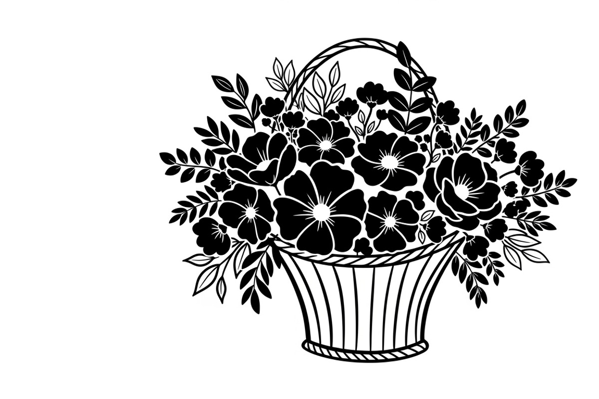 Charming flower basket wall art, an Illustration by Amazin_art (Photo 4 of 32)