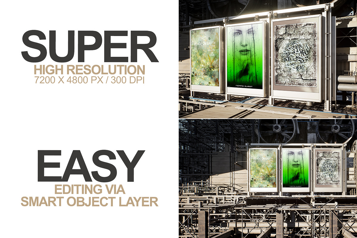 Advertising Posters Mockup Set 01, a Print Template by Epic By Design (Photo 4 of 6)