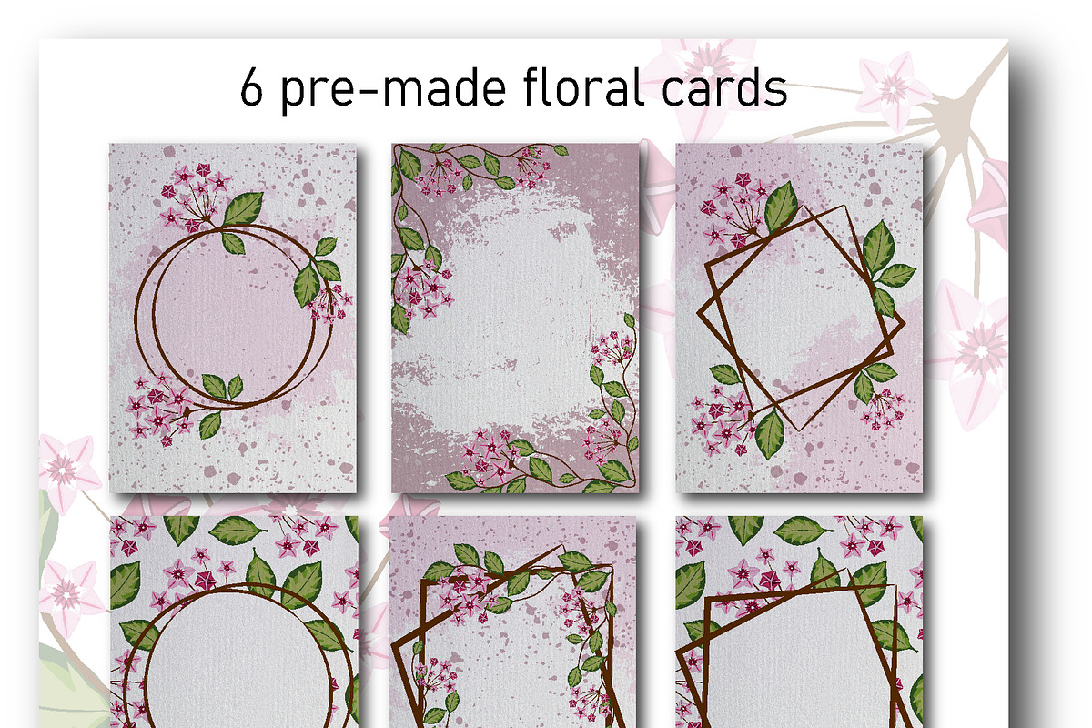 Hoya carnosa - floral collection, a Texture Illustration by LogvinArt (Photo 6 of 8)