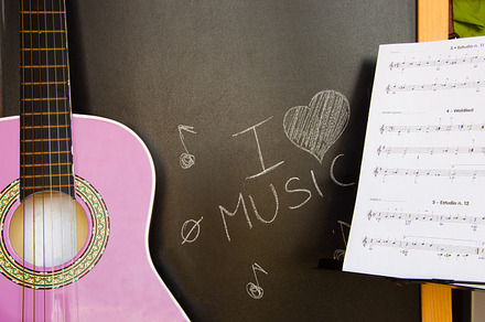 Music school of guitar for children stock photo containing black and, a School & Education Photo by MM Studio