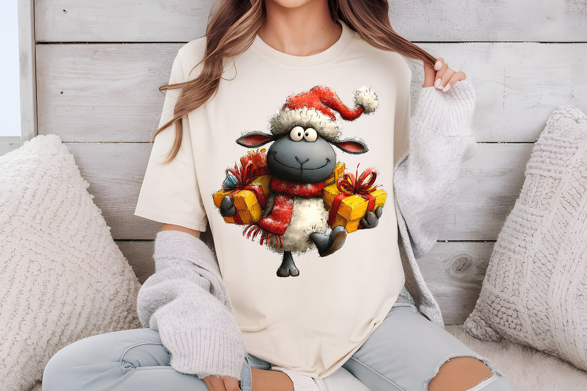 Funny Christmas Sheep Clipart, an Illustration by DreamCafeArt (Photo 7 of 8)
